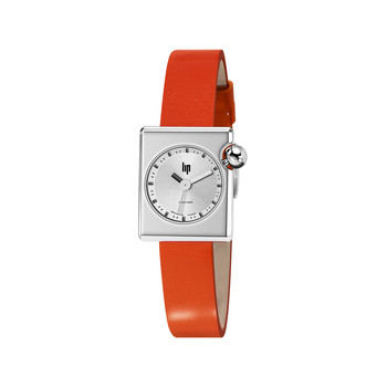 Montre LIP femme acier bracelet cuir orange