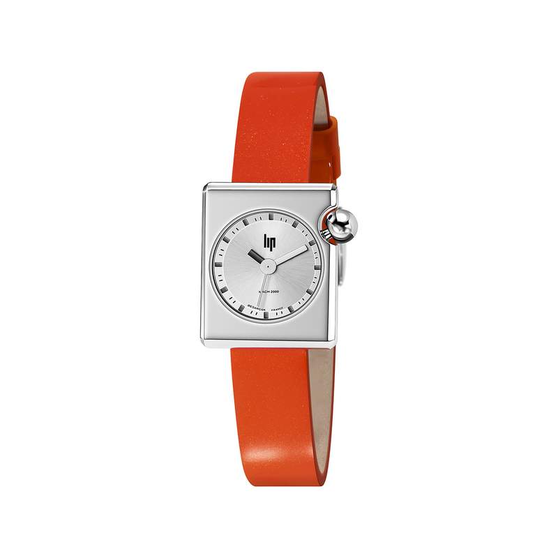 Montre LIP femme acier bracelet cuir orange - vue 1