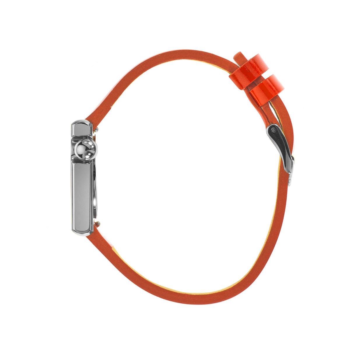 Montre LIP femme acier bracelet cuir orange - vue 2