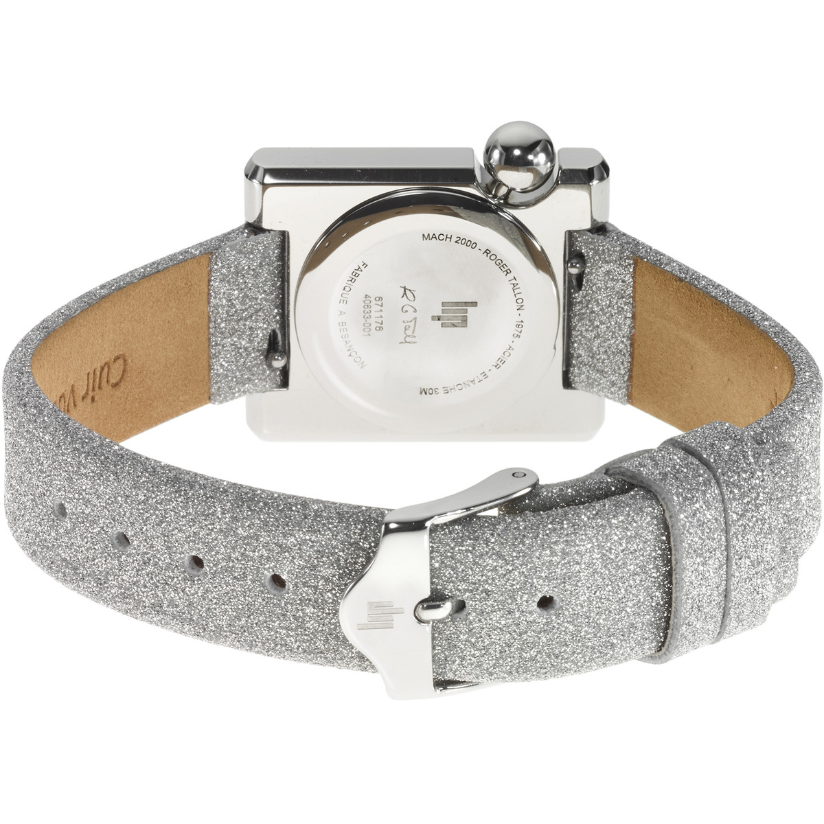 Montre LIP femme acier bracelet cuir gris - vue 3