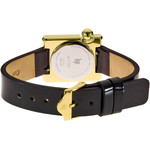 Montre LIP femme acier doré jaune bracelet cuir noir - vue 3
