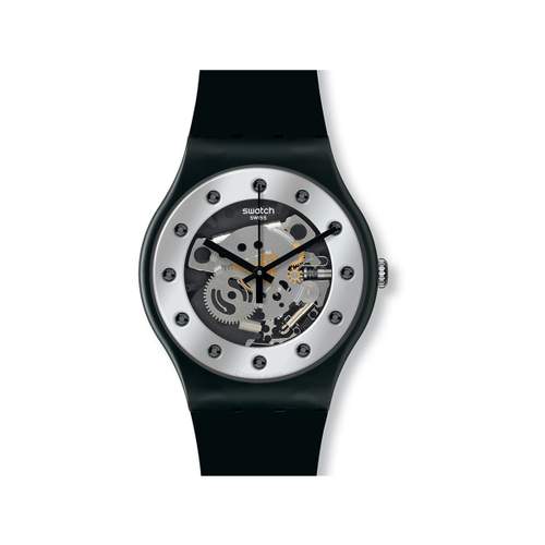Montre Swatch homme matières biosourcées noir