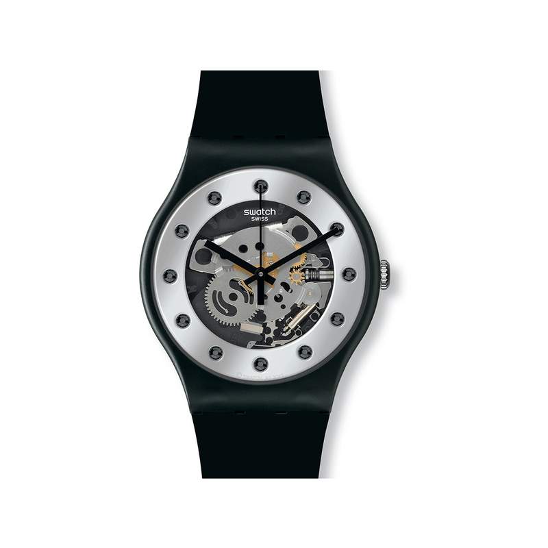 Montre Swatch homme matières biosourcées noir - vue 1