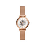 Montre FOSSIL femme automatique bracelet acier doré rose - vue 1
