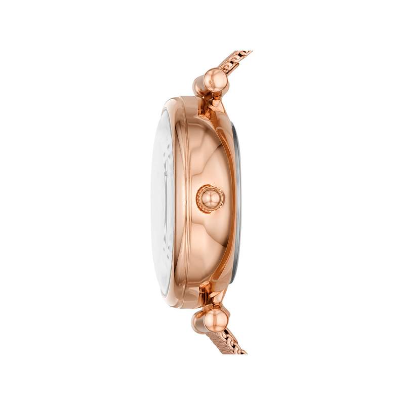 Montre FOSSIL femme automatique bracelet acier doré rose - vue 2