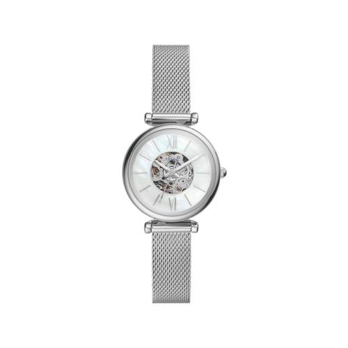 Montre FOSSIL femme automatique, bracelet acier inoxydable gris argent