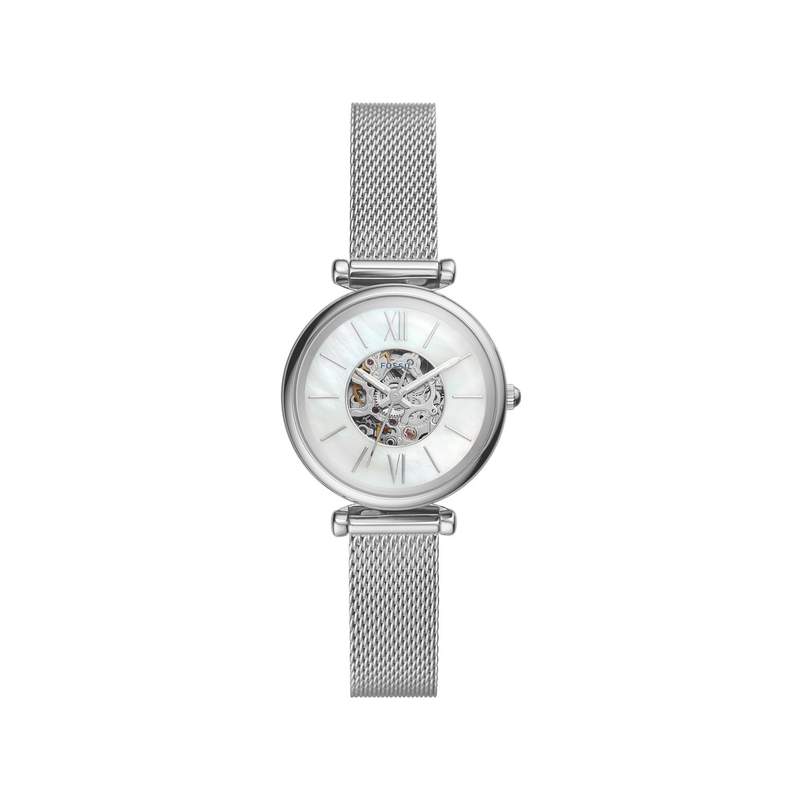 Montre FOSSIL femme automatique, bracelet acier inoxydable gris argent - vue 1