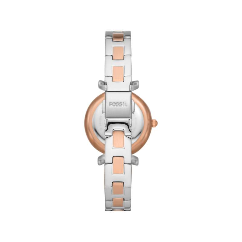 Montre FOSSIL femme bracelet acier bicolore doré rose - vue 3