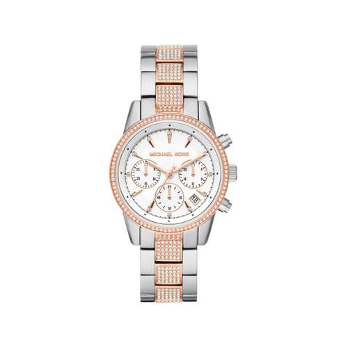 MICHAEL KORS ladies' watch with pink two-tone steel bracelet