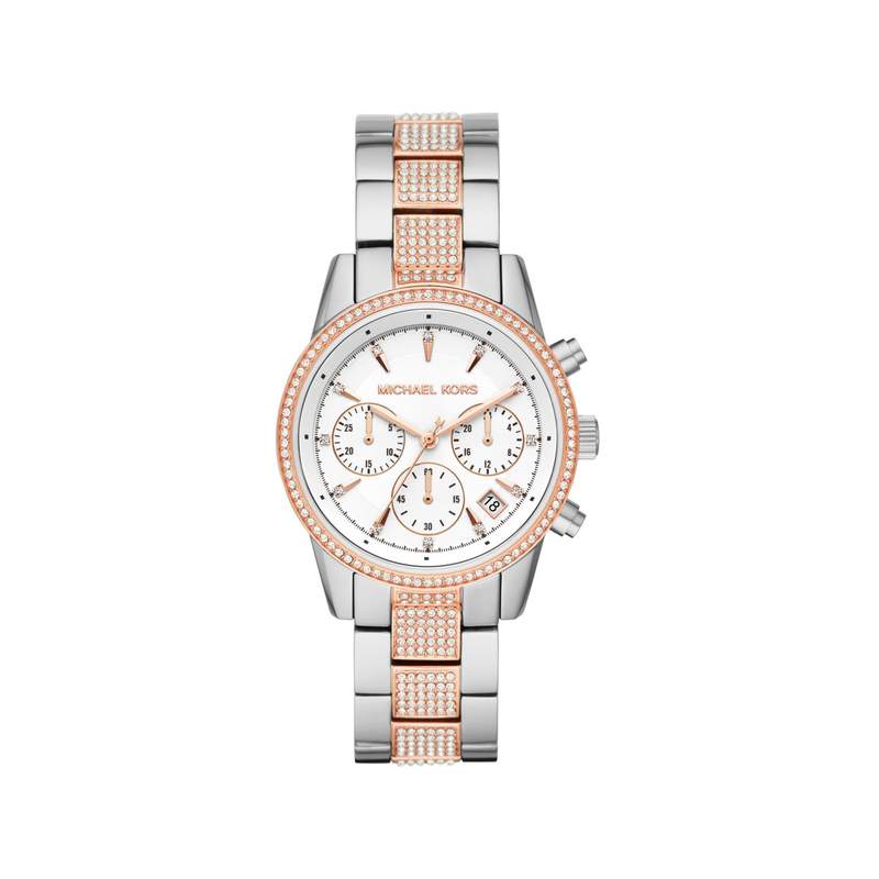 Montre MICHAEL KORS femme bracelet acier  bicolore rose - vue 1