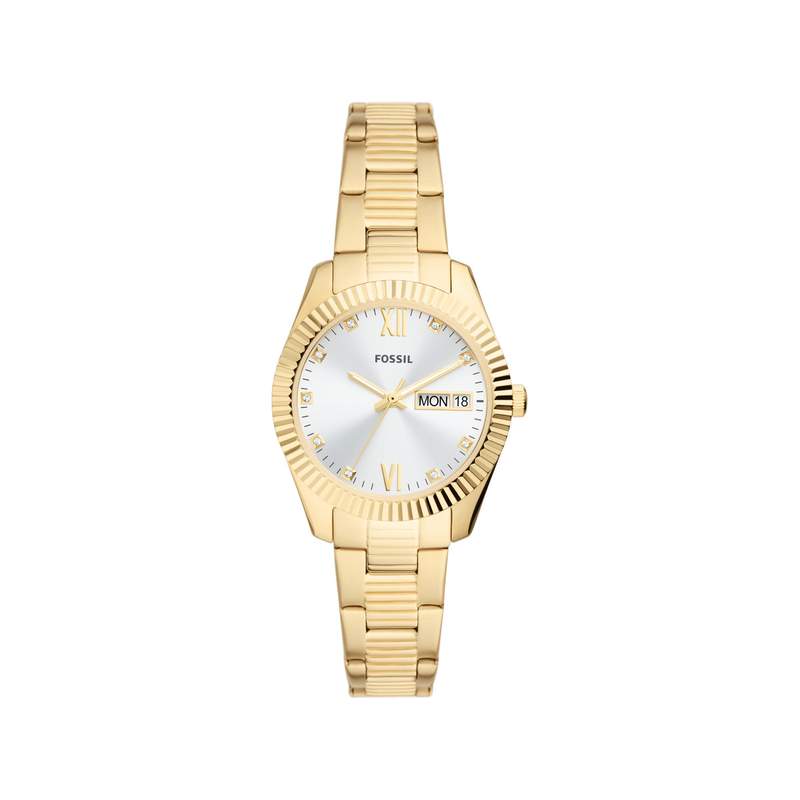 Montre FOSSIL femme bracelet acier doré jaune - vue 1