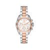 Montre MICHAEL KORS femme chronographe bracelet acier bicolore acier doré rose - vue V1