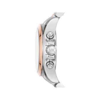 MICHAEL KORS dameshorloge chronograaf stalen armband tweekleurig roségoud staal