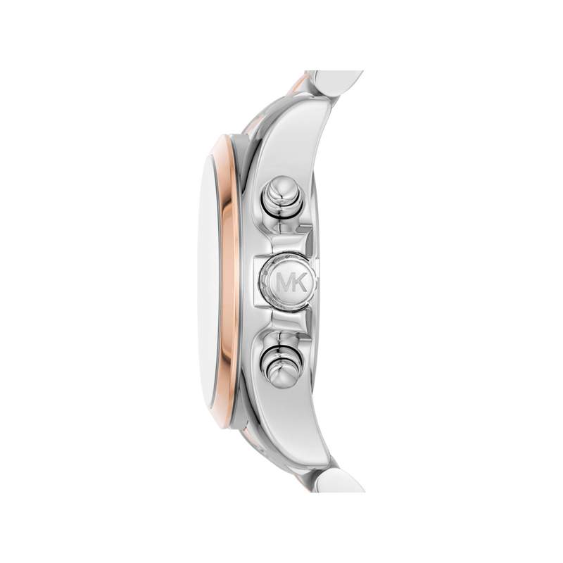 Montre MICHAEL KORS femme chronographe bracelet acier bicolore acier doré rose - vue 2