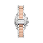 Montre MICHAEL KORS femme chronographe bracelet acier bicolore acier doré rose - vue 3