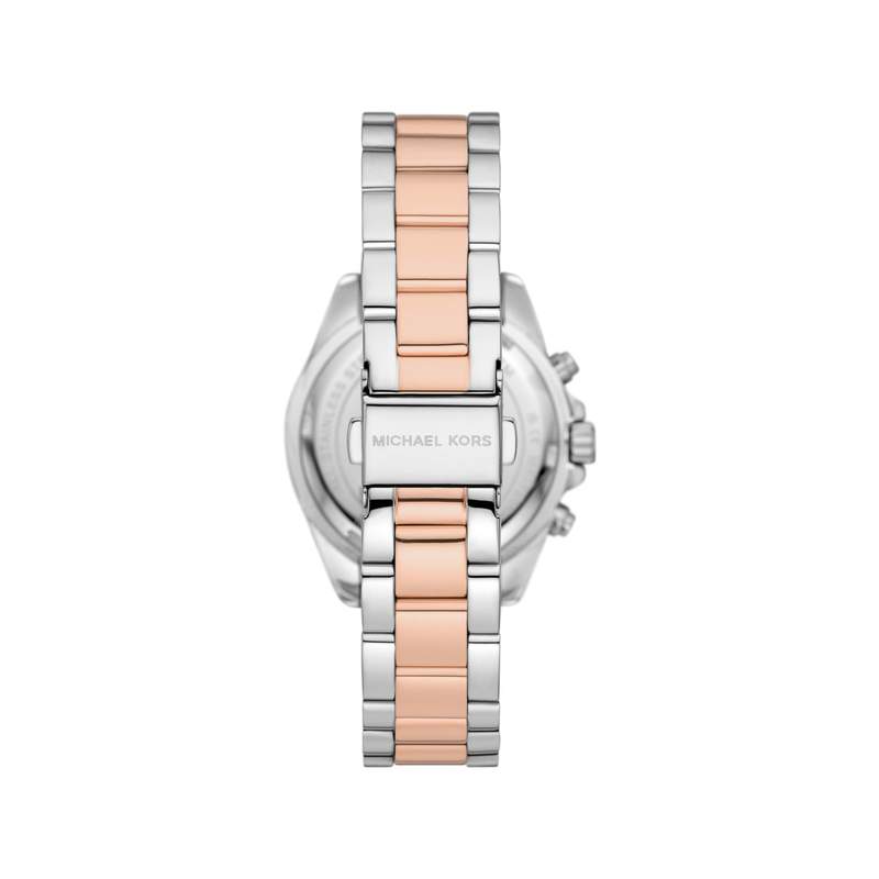 Montre MICHAEL KORS femme chronographe bracelet acier bicolore acier doré rose - vue 3
