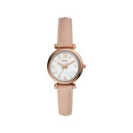 Montre FOSSIL femme acier doré rose bracelet cuir rose - vue 1