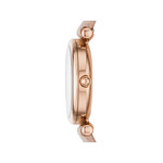 Montre FOSSIL femme acier doré rose bracelet cuir rose - vue 2