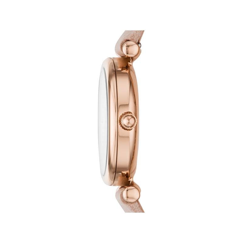 Montre FOSSIL femme acier doré rose bracelet cuir rose - vue 2