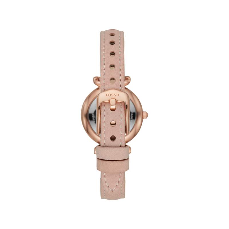 Montre FOSSIL femme acier doré rose bracelet cuir rose - vue 3