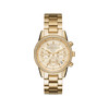 Montre MICHAEL KORS femme chronographe bracelet acier doré jaune - vue V1