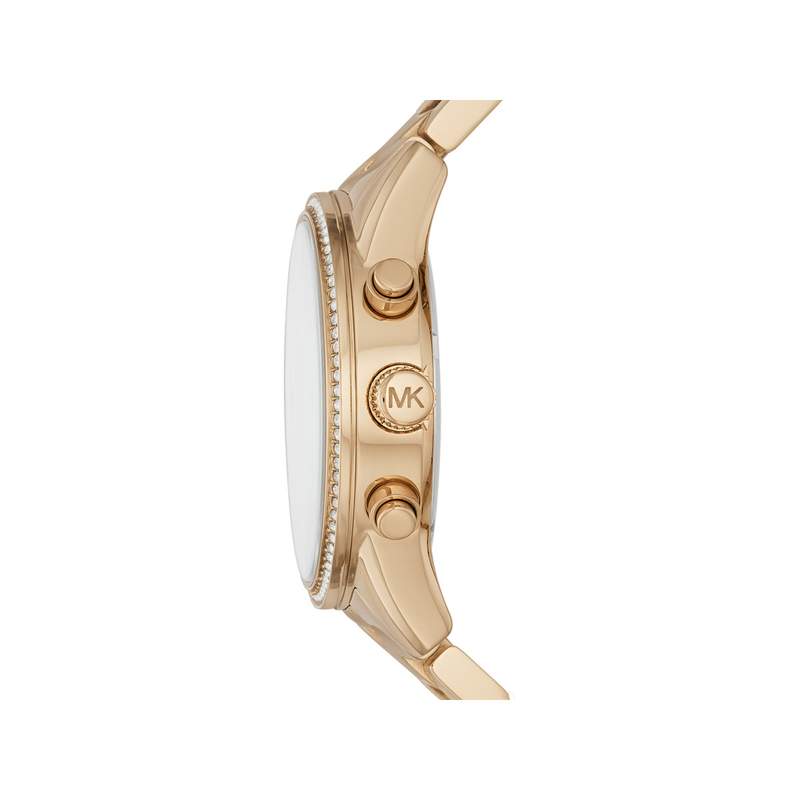 Montre MICHAEL KORS femme chronographe bracelet acier doré jaune - vue 2