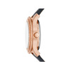 Montre FOSSIL femme automatique acier doré rose bracelet cuir bleu marine - vue V2