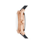 Montre FOSSIL femme automatique acier doré rose bracelet cuir bleu marine - vue 2