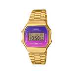 Montre CASIO mixte résine bracelet acier doré jaune - vue 1