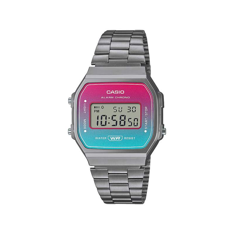 Montre CASIO mixte résine bracelet acier gris anthracite - vue 1