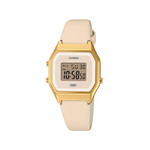 Montre CASIO mixte résine bracelet cuir rose - vue 1