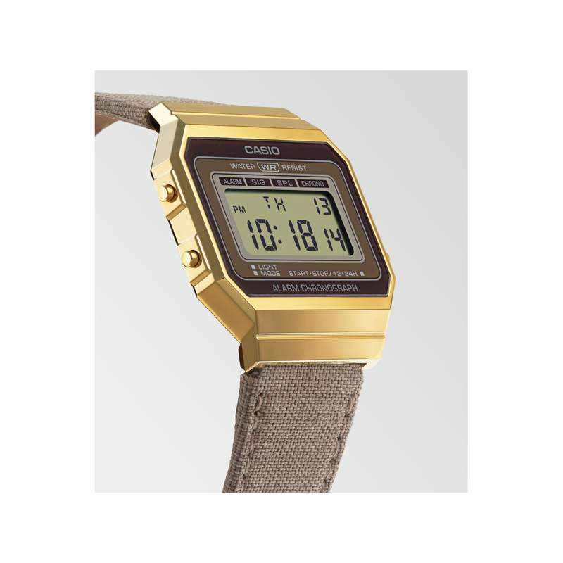 Montre CASIO mixte résine bracelet tissu gris - vue 2