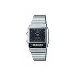 CASIO Unisex Resin Watch with Silver Steel Strap - View 1