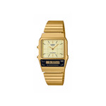 Montre CASIO mixte résine bracelet acier doré jaune - vue 1
