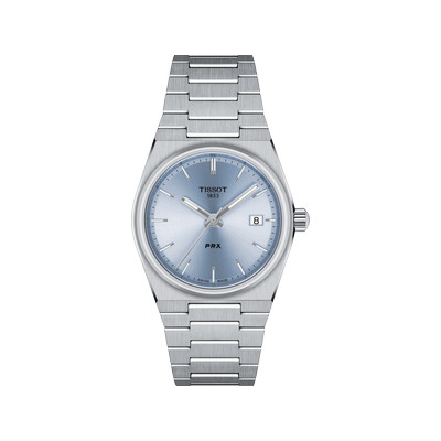 Montre TISSOT T-CLASSIC PRX mixte cadran bleu bracelet acier inoxydable