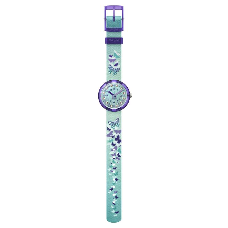 Montre Flik Flak enfant matériaux biosourcés vert papillon - vue D1