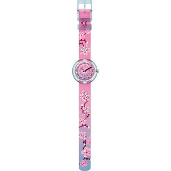 Montre Flik Flak enfant matériaux biosourcés rose fleur