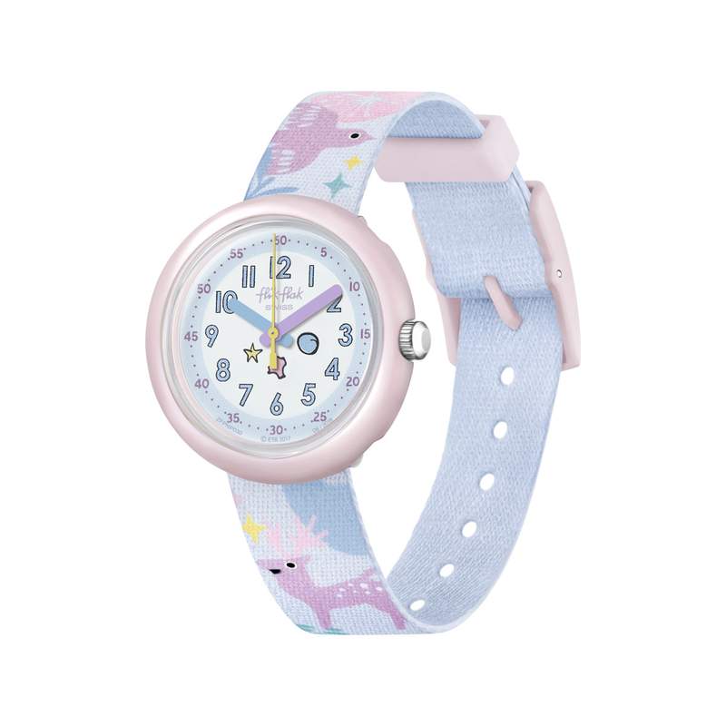 Montre Flik Flak enfant matériaux biosourcés rose forêt - vue 1