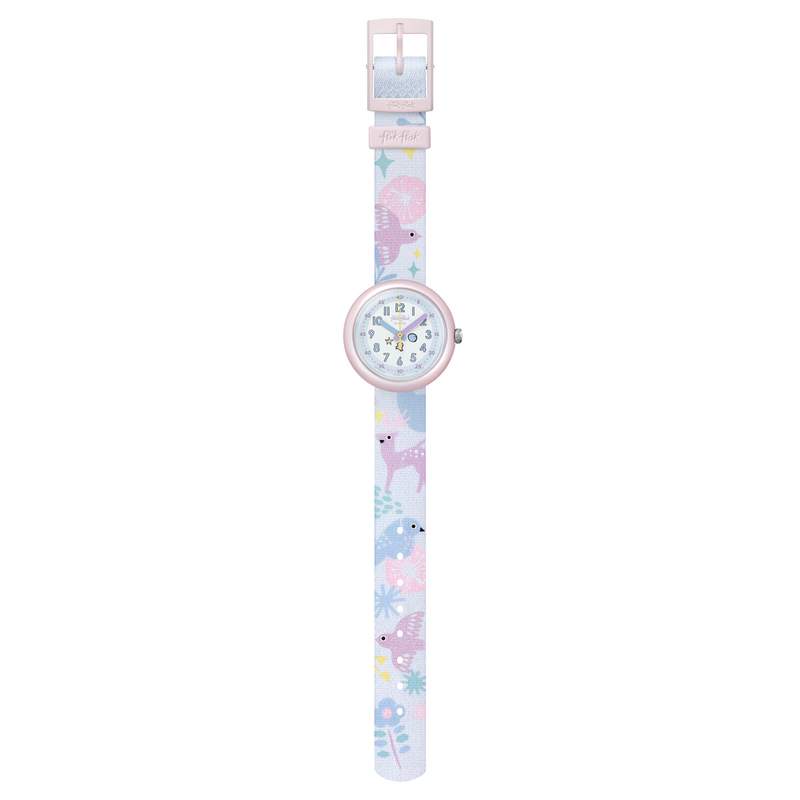 Montre Flik Flak enfant matériaux biosourcés rose forêt - vue D1