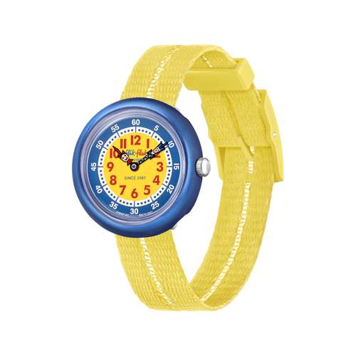 Montre Flik Flak enfant matériaux biosourcés jaune
