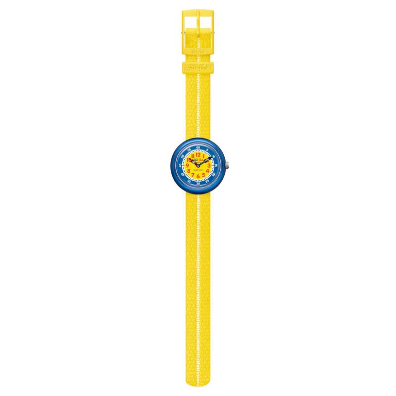 Montre Flik Flak enfant matériaux biosourcés jaune - vue D1