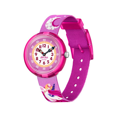 Montre FLIK FLAK DREAMING UNICORN enfant cadran rose bracelet rose pet recyclé