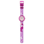 Montre FLIK FLAK DREAMING UNICORN enfant cadran rose bracelet rose pet recyclé - vue D1