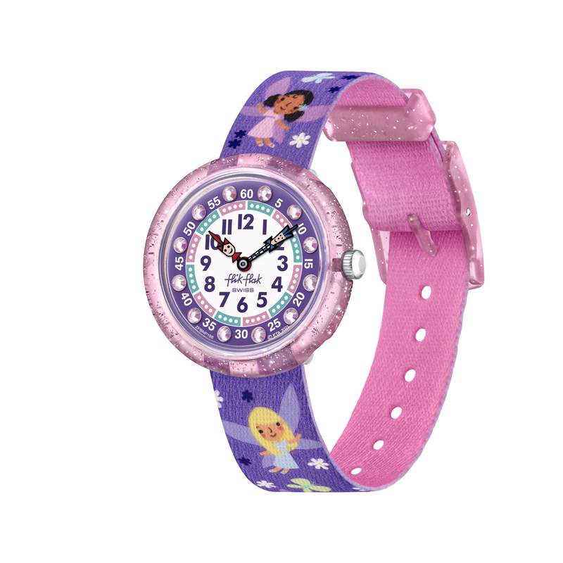 Montre Flik Flak enfant matériaux biosourcés violet fée - vue 1