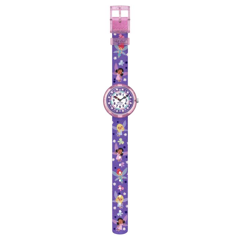 Montre Flik Flak enfant matériaux biosourcés violet fée - vue D1