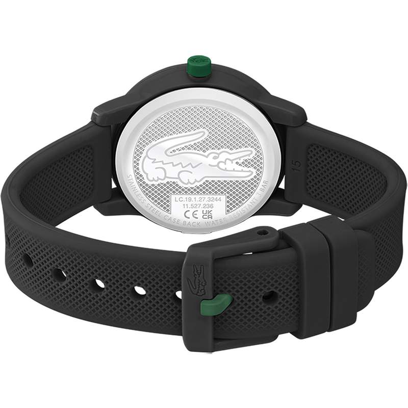 Montre LACOSTE 12.12 Kids enfant résine bracelet silicone noir - vue 3