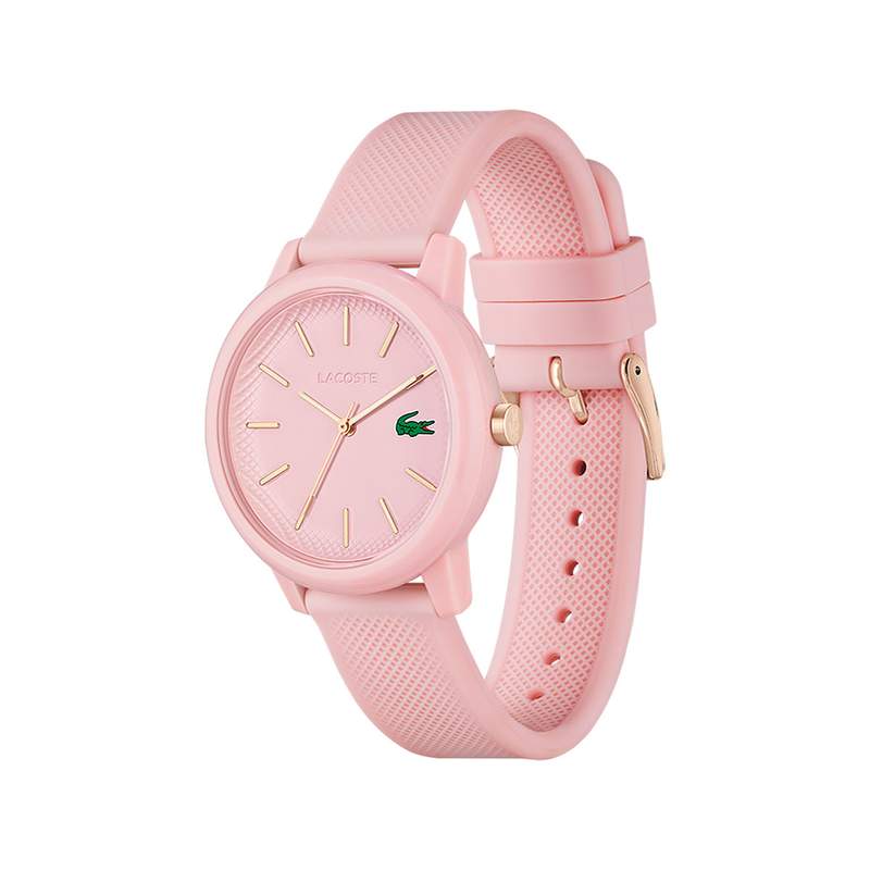 Montre Lacoste 12.12. femme résine bracelet silicone rose - vue 2