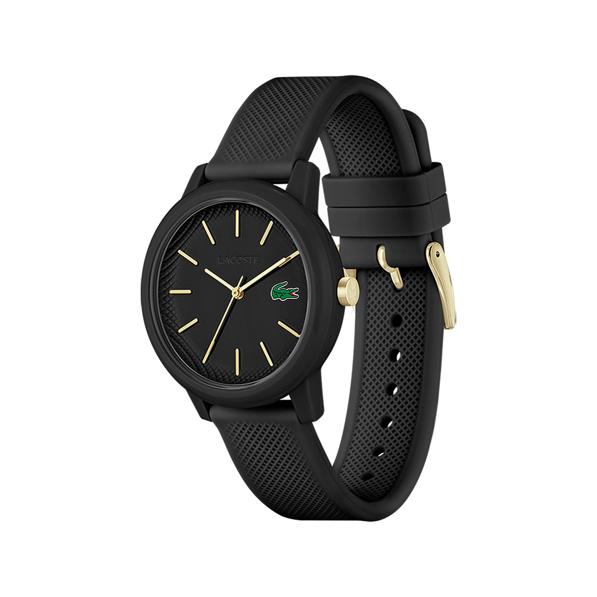 Montre Lacoste 12.12. femme résine bracelet silicone noir - vue 2