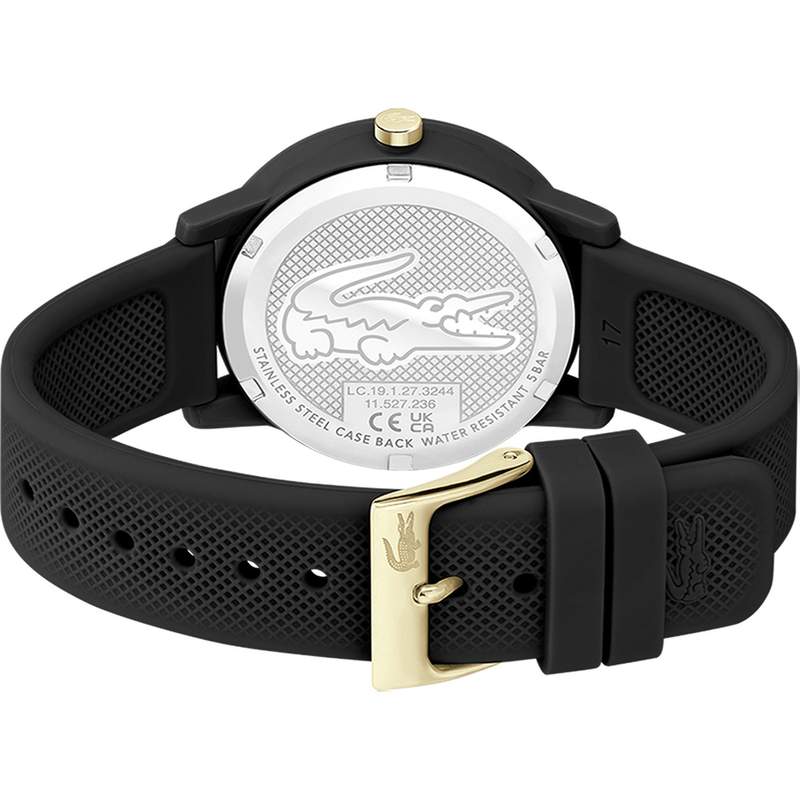 Montre Lacoste 12.12. femme résine bracelet silicone noir - vue 3