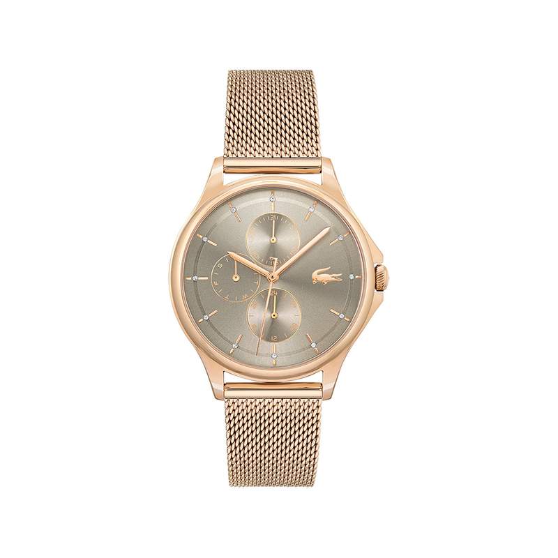 Montre LACOSTE Pleats femme bracelet acier doré rose - vue 1